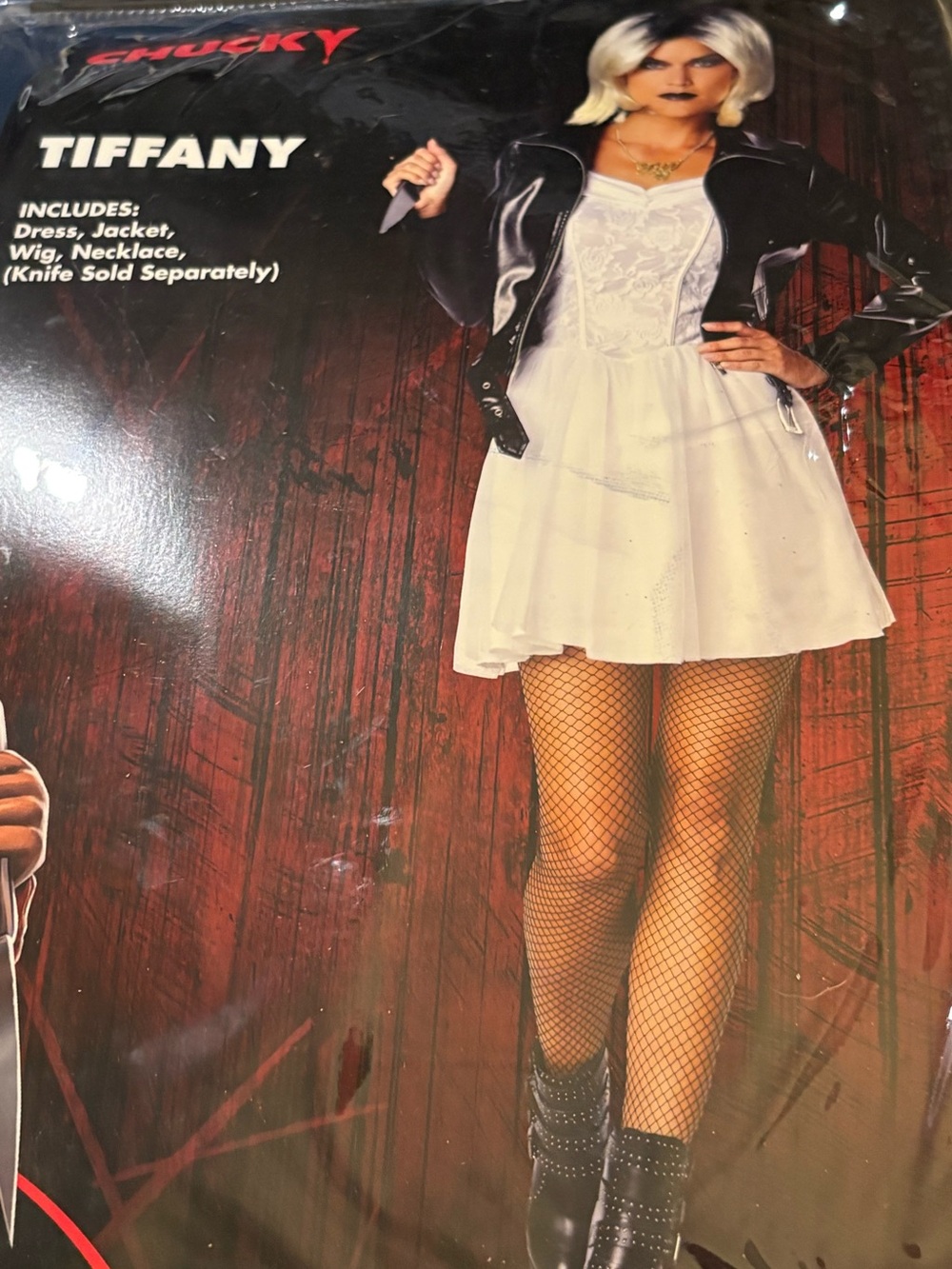 Spirit Chucky Tiffany Costume - White Dress with Black Jackets